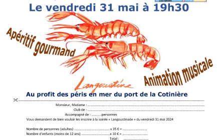 Soirée langoustinade au profit exclusif de l'association des péris en mer de La Cotinière.